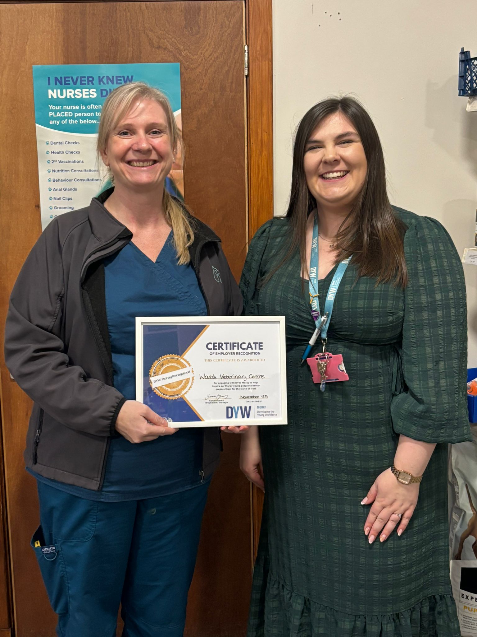 DYW Moray recognises local Vets - November Employer Recognition